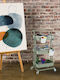 Relaxdays Troler De Bucătărie Metalic Cu 3 Locuri Verde 42.5x36x86cm