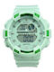 Digital Womens Watch 40mm Battery with Green Rubber Strap