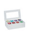 Relaxdays Caseta Pentru Ceai Cu Capac Alb 16x9x28cm