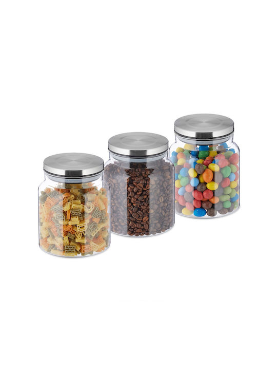 Relaxdays General Use Glass Gray Vase with Lid 1100ml