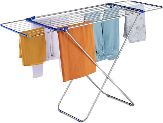 Relaxdays Uscătoare De Rufe Pliabilă De Pardoseală Din Inox Cu Lungimea Suportului De Uscare A Hainelor 13.6m