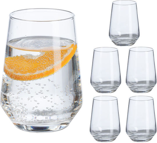 Relaxdays Set Pahare Pentru Apă Cocteiluri Din Sticlă 390ml 6 Bucăți