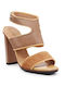 Damen Sandalen Aus Leder Braun
