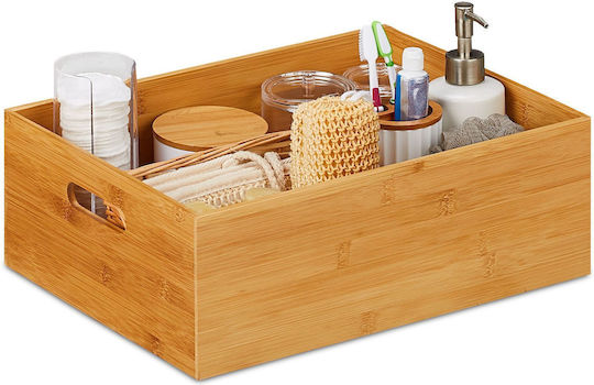 Relaxdays Wooden Beige Storage Box 14x40x30cm