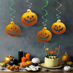 Halloween Decor Set 12 Pumpkins Hanger Sparkling Spiral