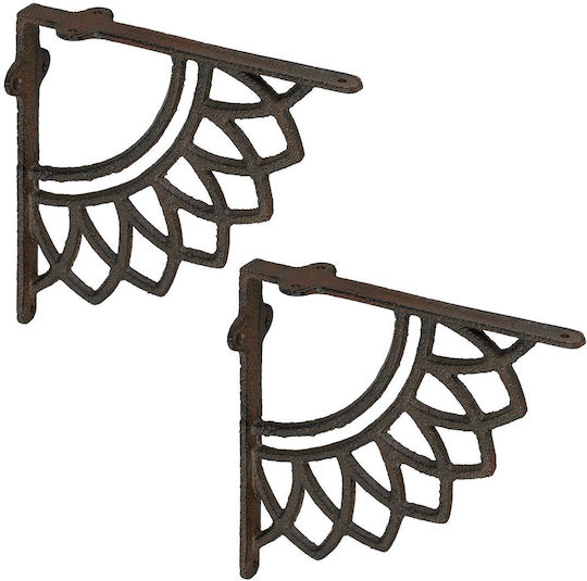 Relaxdays Raft De Colț Din Metal Maro 185x190mm 2 Bucăți 10051156_93
