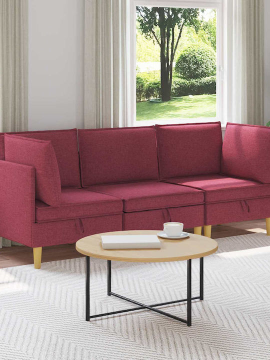 Corner Couch with Storage Space Red 210x70x82 cm