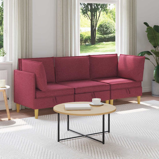 Colțar Canapea cu Spațiu de Depozitare Roșu 210x70x82cm