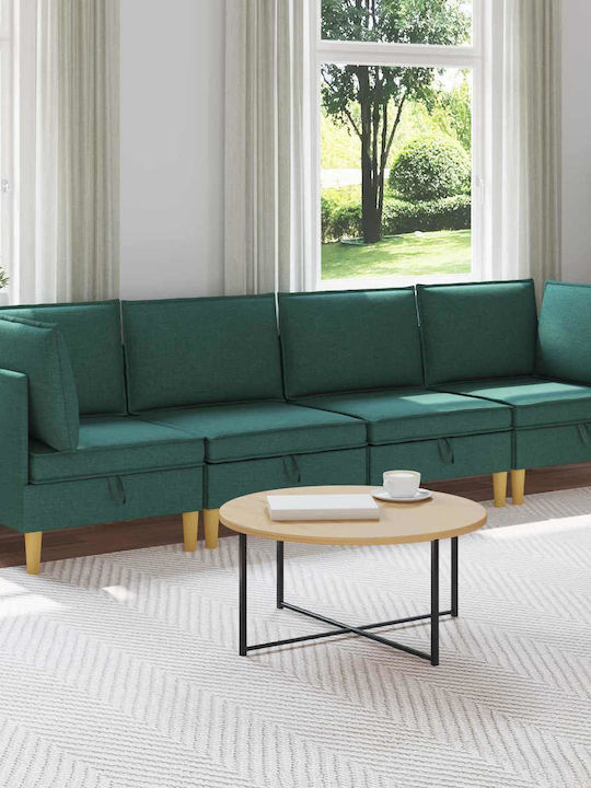 Colțar Canapea cu Spațiu de Depozitare Verde 280x70x82cm
