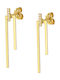 Dangle Earrings Made of 9K Gold with Stones