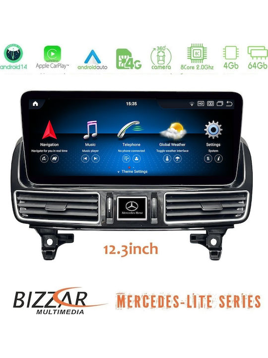 Bizzar Car Audio System for Mercedes-Benz ML / GL Class 2012-2015 (Bluetooth/USB/AUX/WiFi/GPS/Apple CarPlay/Android Auto/CD) with 12.3" Touch Screen