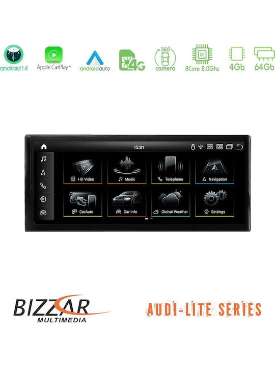Bizzar Car Audio System for Audi A1 2010-2018 Bluetooth USB AUX WiFi GPS Apple CarPlay Android Auto CD with 10.25" Touch Screen