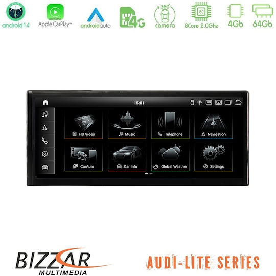 Bizzar Car Audio System for Audi A1 2010-2018 Bluetooth USB AUX WiFi GPS Apple CarPlay Android Auto CD with 10.25" Touch Screen