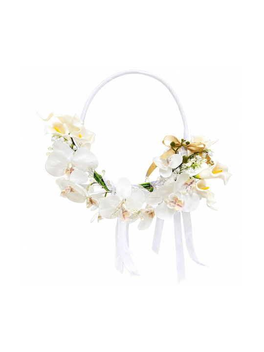 Buchet De Mireasă Royal Hoop Design Exclusiv Orhidee Cala Lacrimioară 40x35 Cm