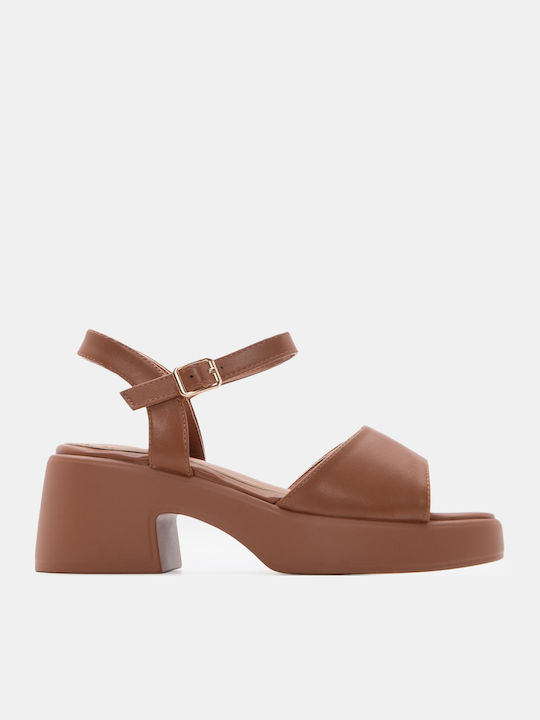 Luigi Flache Damen Sandalen Flatforms Braune