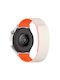Silicone Strap Striped Texture Magnetic Clasp Garmin Vivoactive 4s Vivomove 3s Beige Orange