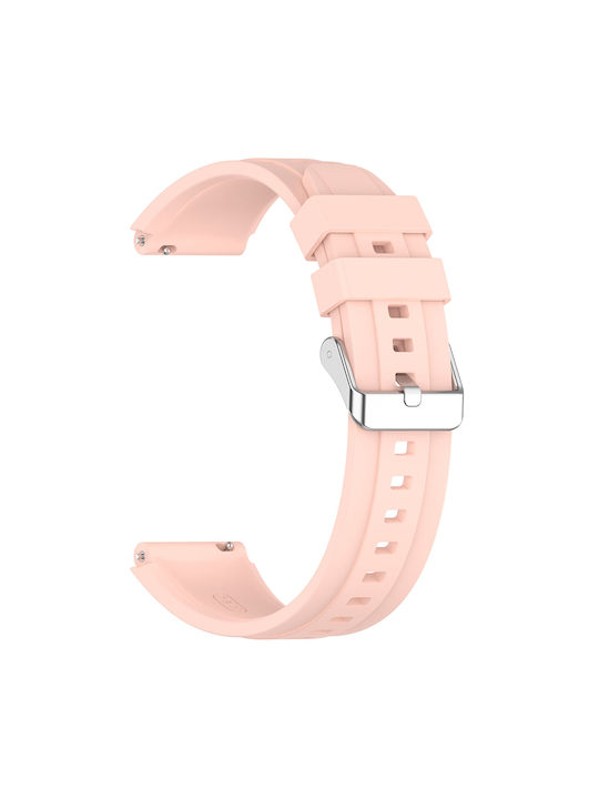 Λουράκι Σιλικόνης Soft Touch Ασημί Αγκράφα Xiaomi Watch S4 41mm Pink