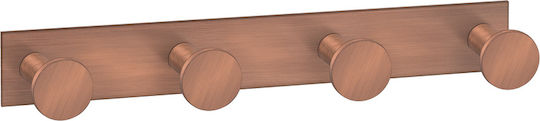 Sanco Bath 00684-M26 Bathroom Hook 4 Prongs With Screws Copper