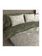 Charalambidis Textiles Krinus Bed Sheet King Size with Rubber Hugger 230x260cm Olive Green