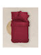 Borea Solid Single Bed Sheet With Rubber Hugger 100x200+25cm Burgundy