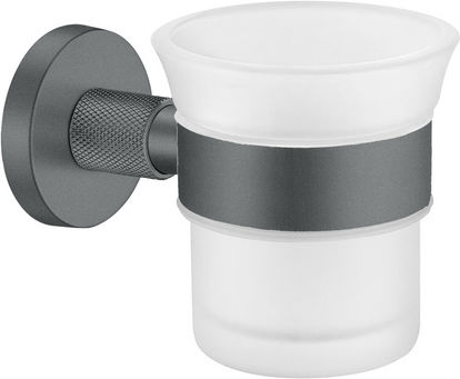 Sanco Dorian 121301-M118 Wandmontierte Glas-Getränkehalter Grau