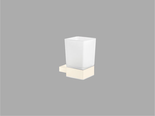 Sanco Monogram 120401-M102 Wall Mounted Glass Beige Cup Holder