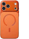 Matte Magnetic Case Flippy Compatible Iphone 17 Made Tpu Pc Eco Leather Orange