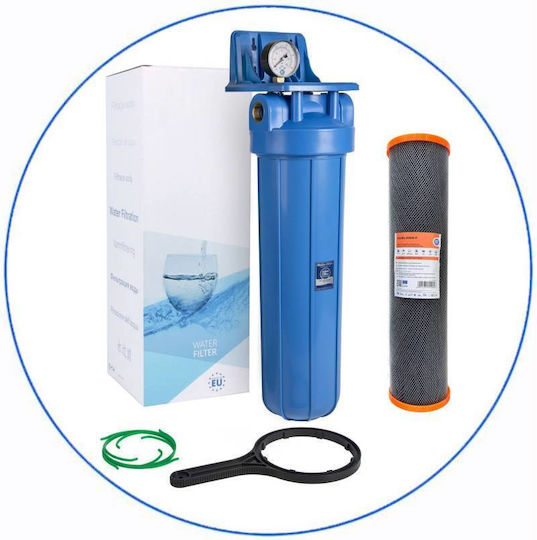 Aqua Filter Big Blue Wasserfiltrationssystem mit Zentrale Versorgung Rohrquerschnitt 1'' mit Ersatzfilter BBCBLP20