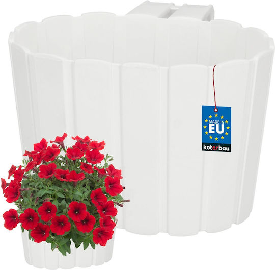 Kotarbau Ghiveci De Flori Din Plastic Rustic Alb