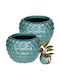 Kotarbau Set 2 Ghivece Ceramice Turcoaz