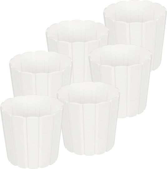 Kotarbau Set 6 Ghivece de Flori Din Plastic Albe