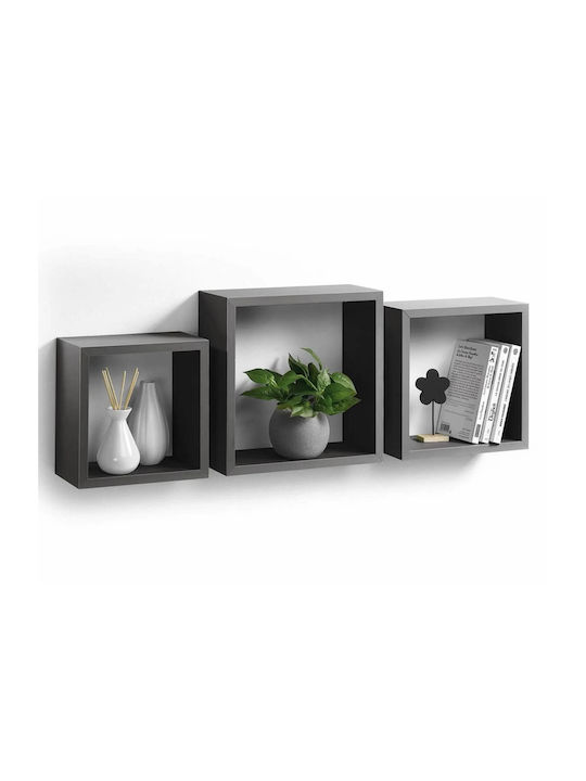Ράφια Τοίχου Cubes Antracite Grey (3τμχ) 30x11....