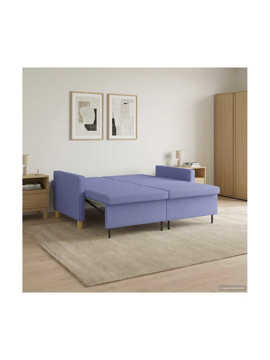 Γωνιακός Καναπές Κρεβάτι Μπλε 154x94.5x80.5εκ.