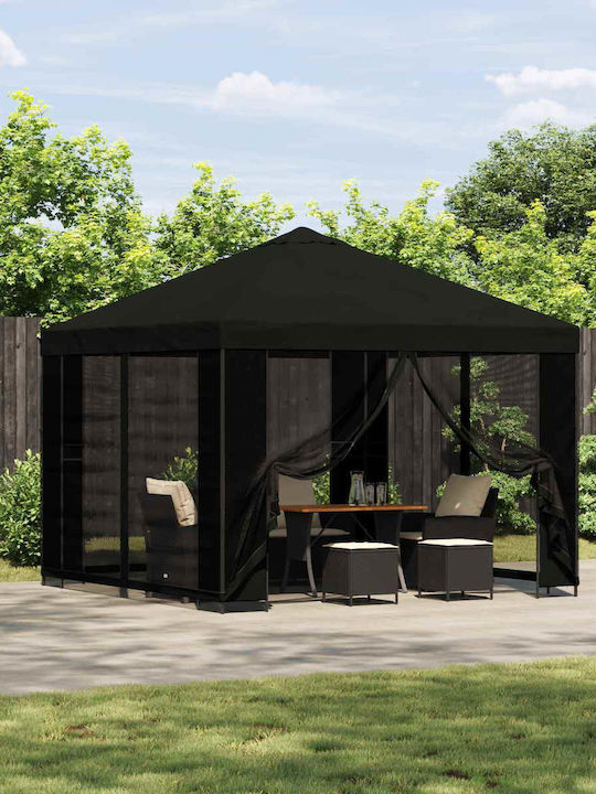 vidaXL Garten Gazebo Schwarz 3x3m
