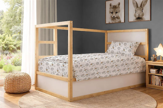 Dimcol Сет Единични Памучни Съдове Floating Bunny 715 Сив 160x240cm 2 броя