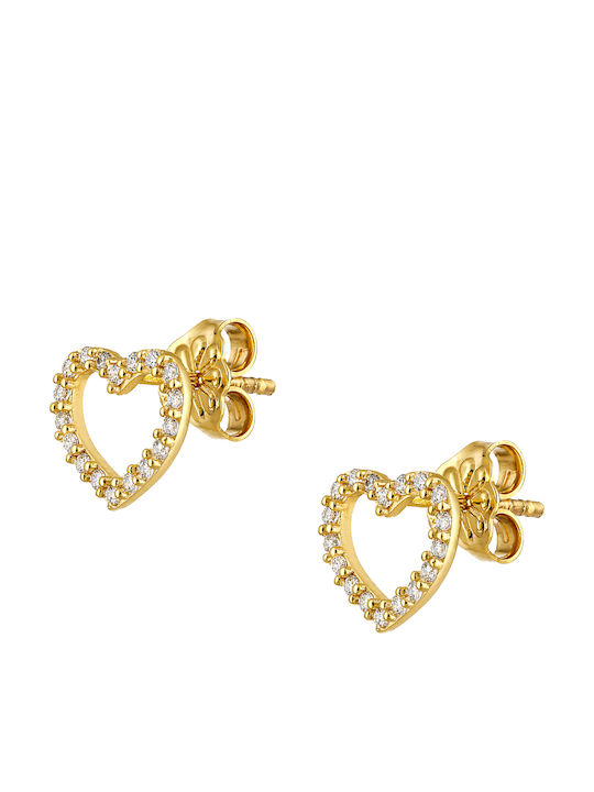 Gold Earrings with Stones