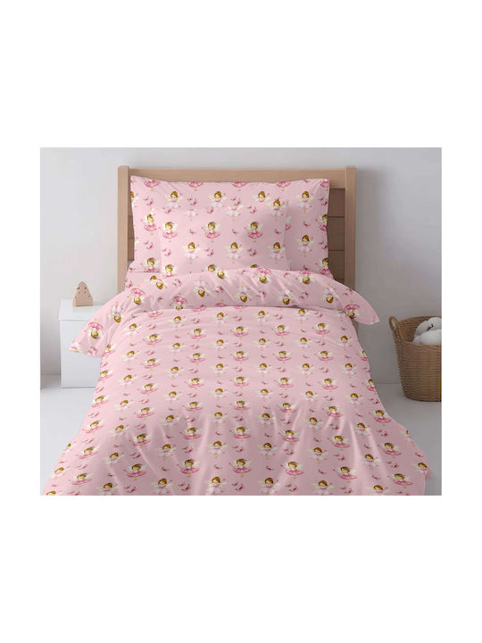 Astron Italy Kids Sheets Set Single Cotton Fairytale Girls Pink 175x260cm 3 Pieces