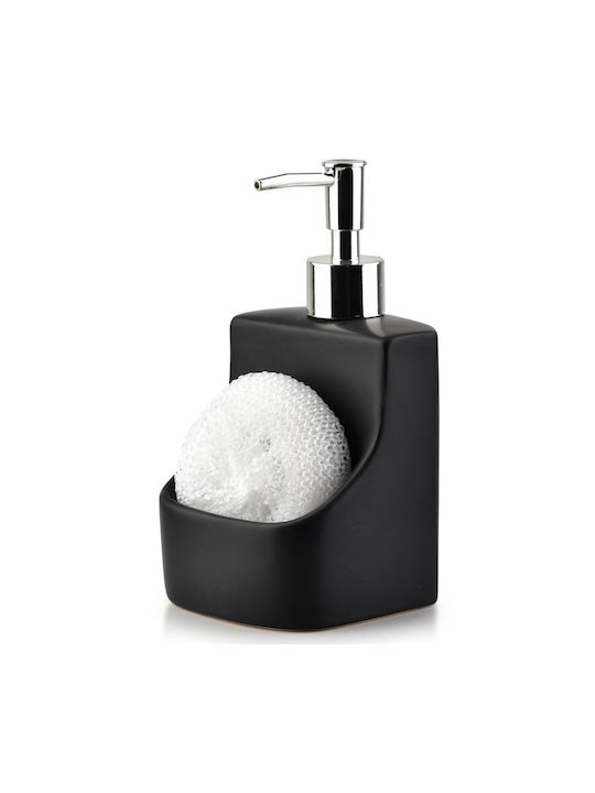 Vilde Kitchen Ceramic Dispenser with Sponge Holder Black 400ml