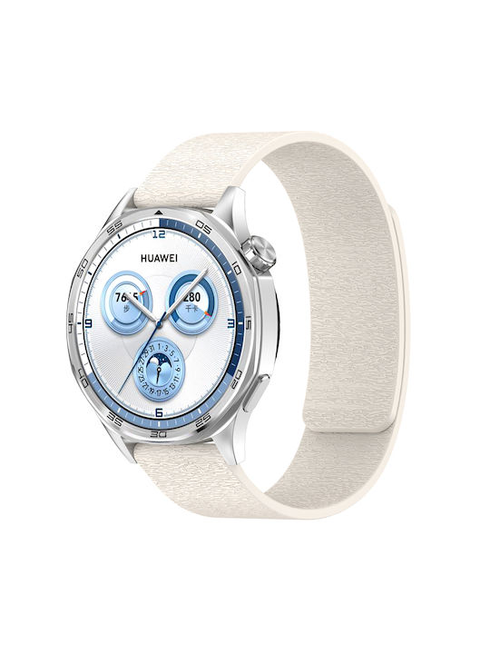 Silicone Strap Striped Texture Magnetic Clasp Garmin Vivoactive 4s Vivomove 3s Beige