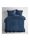 Detexpol Set Huse Pentru Pilote 100% Bumbac 160x200cm Simplă Cu Față De Pernă Navy Denim