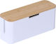 Relaxdays Bamboo Cable Box White Light Brown 0