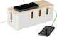 Relaxdays Cable Storage Box Wooden Lid 11.5x30....