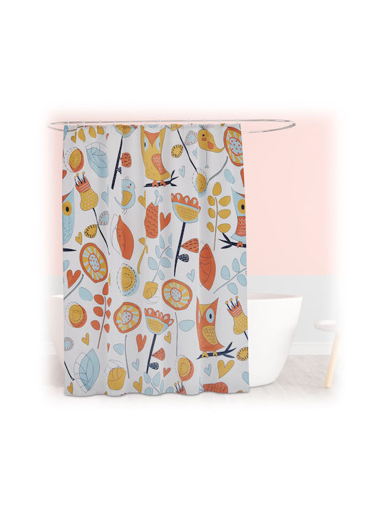 Relaxdays Stoff Duschvorhang 200x180cm Mehrfarbig