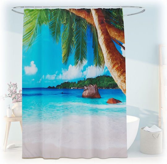 Relaxdays Κουρτίνα Μπάνιου Υφασμάτινη 200x180cm Multicolor