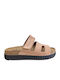 Leather Women's Flat Sandals Flatforms Pink