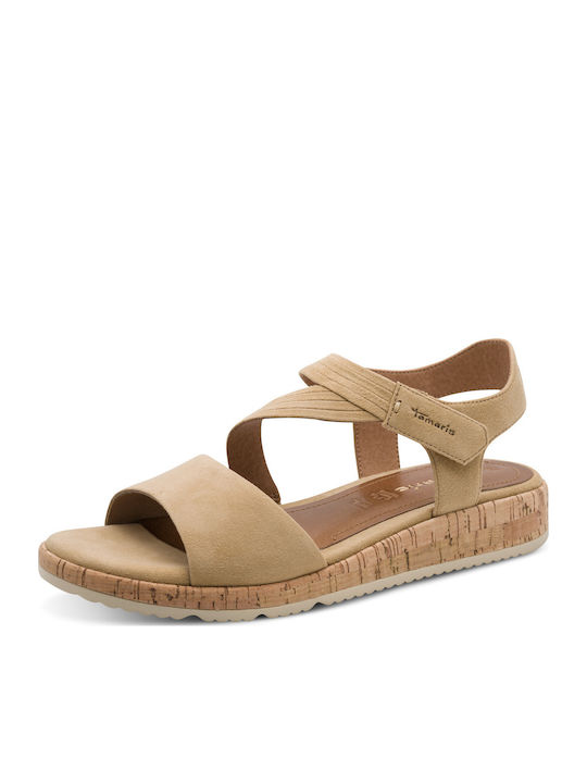 Tamaris Leather Women's Sandals Beige