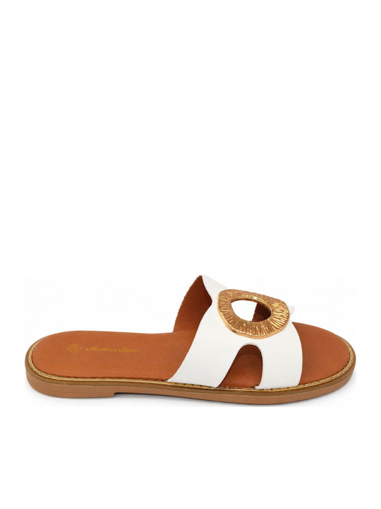 Damen Flache Sandalen Weiß SM-MRS-F13-26SA-Weiß