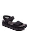 Leather Women's Flat Sandals Black