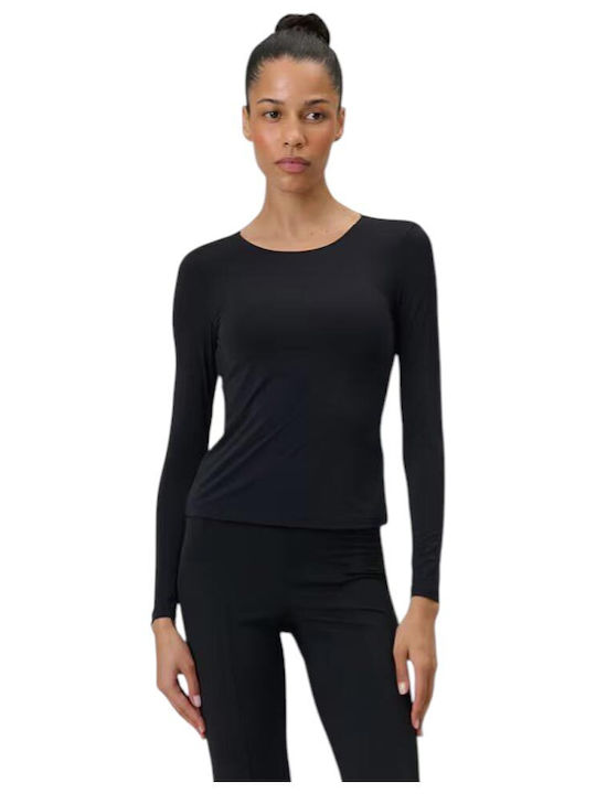 Functional Women's Long Sleeve Black Blouse