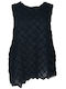 Women's Sleeveless Blouse Dark Blue